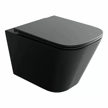 Унитаз подвесной Ceramicanova Union CN4009TMB безободковый, с микролифтом. черный матовый