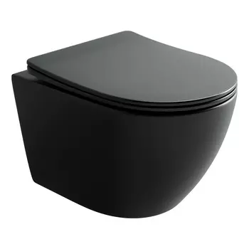 Унитаз подвесной Ceramicanova Uno CN11001TMB безободковый, с микролифтом, черный матовый