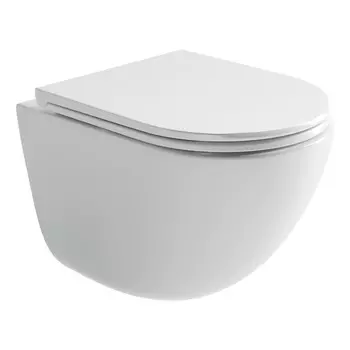 Унитаз подвесной Ceramicanova Vogue CN4008T безободковый, с сиденьем микролифт, белый