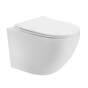 Унитаз подвесной Ceruttispa Orlter Aria PP CT10571 безободковый, с сиденьем микролифт