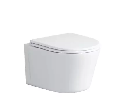 Унитаз подвесной Ceruttispa Santa Aria CT9666 безободковый, с сиденьем микролифт, белый