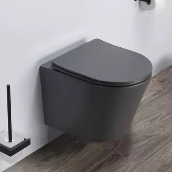 Унитаз подвесной Comforty 105MDH безободковый, графит матовый