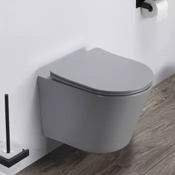 Унитаз подвесной Comforty 105MH безободковый, светло серый матовый