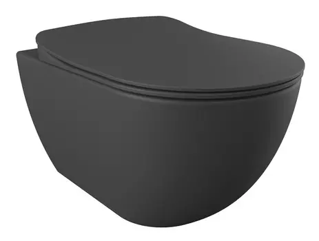 Унитаз подвесной Creavit Free FE322-11AM00E-0000 безободковый, антрацит матовый