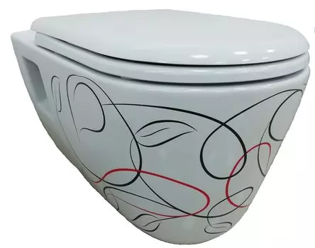 Унитаз подвесной Creavit Patera TP328.001Z0 белый с декором