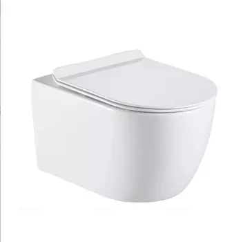 Унитаз подвесной Creto Logan L1 1001-001-L1W с крышкой-сиденьем, безободковый