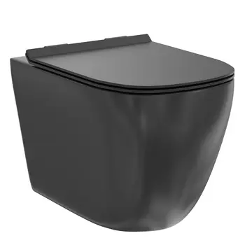 Унитаз подвесной Creto Logan L1 1001-002-L1BLMAT с микролифтом, черный матовый