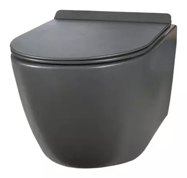 Унитаз подвесной Creto Logan L1 1001-003-L1GMAT с микролифтом, серый матовый