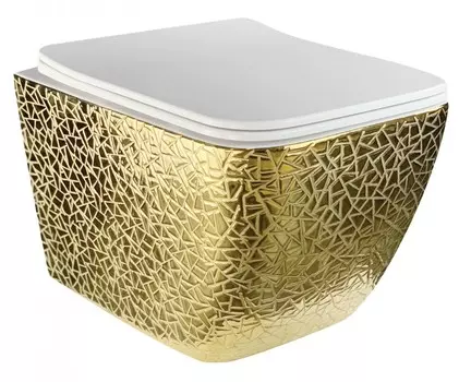 Унитаз подвесной Esbano Leon ESUPLEONPRWG белый/золото