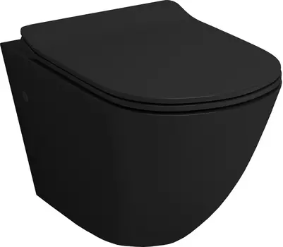 Унитаз подвесной Grossman GR-4411BS безободковый, черный глянцевый