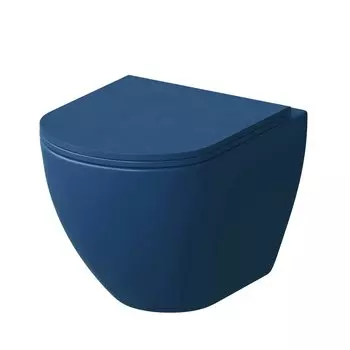 Унитаз подвесной Grossman GR-4455BLMS безободковый, синий матовый