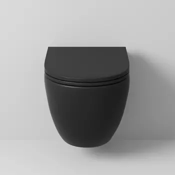 Унитаз подвесной Grossman Торнадо GR-4455BMSQ черный матовый, безободковый, с тонкой крышкой