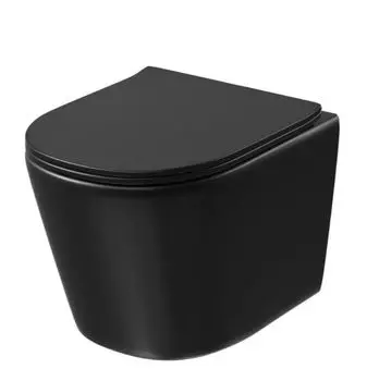 Унитаз подвесной Grossman Торнадо GR-4477BMSQ безободковый, черный матовый