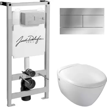 Унитаз подвесной Jacob Delafon Presquile E4440 + Инсталляция Jacob Delafon E5504-NF + Кнопка смыва