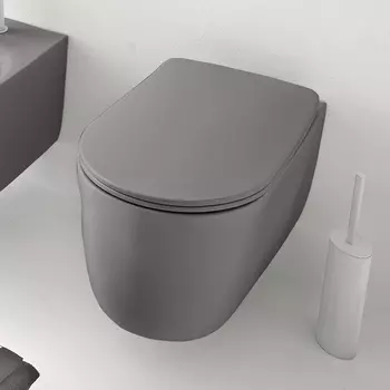 Унитаз подвесной Kerasan Nolita 531489 безободковый, ferro matt