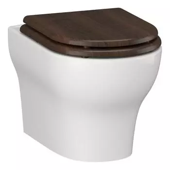 Унитаз подвесной Opadiris Лоренцо OS41712A безободковый, сиденье микролифт (антикварный орех), белый