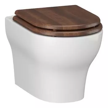 Унитаз подвесной Opadiris Лоренцо OS41712N безободковый, сиденье микролифт (светлый орех), белый