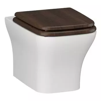 Унитаз подвесной Opadiris Лоренцо OS74712A безободковый, сиденье микролифт (антикварный орех), белый