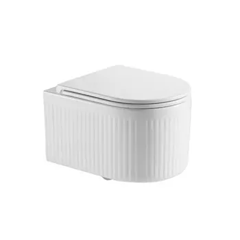 Унитаз подвесной Point Деметра PN41121 безободковый, сиденье с микролифтом, белый