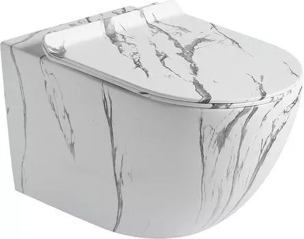 Унитаз подвесной SantiLine SL-5002MM с микролифтом, под мрамор