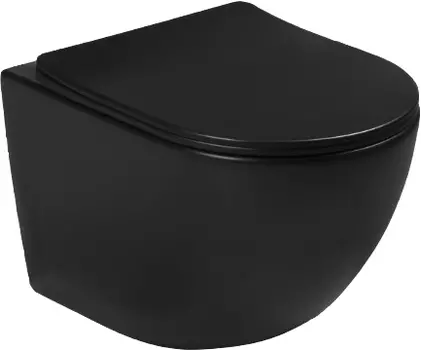 Унитаз подвесной SantiLine SL-5018MB безободковый, черный матовый
