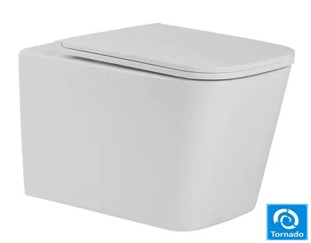 Унитаз подвесной SantiLine SL-5027 безободковый, с системой смыва Tornado, белый