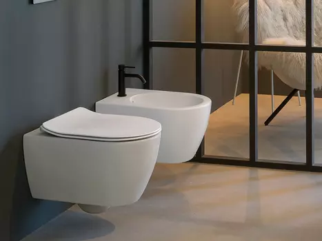 Унитаз подвесной Scarabeo Glam 5201/TW B41 безободковый, Bicolors Pearl