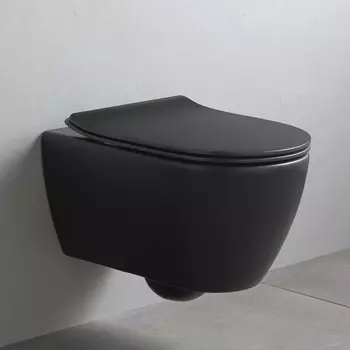 Унитаз подвесной Scarabeo Glam 5201/TW B49 безободковый, Bicolors Ardesia