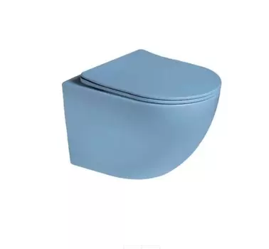 Унитаз подвесной SantiLine SL-5105 голубой матовый