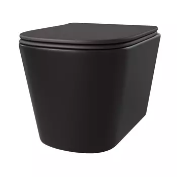 Унитаз подвесной Taliente Correto CR25200 Nero безободковый с сиденьем микролифт