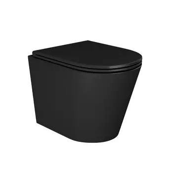 Унитаз подвесной Teymi Solli T40201MB безободковый, сиденье микролифт, черный матовый