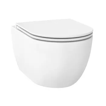 Унитаз подвесной Wellsee Chalice Perfection 182608001 безободковый, с микролифтом, белый матовый