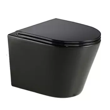 Унитаз подвесной WeltWasser SK Salzbach 043 GL-BL безободковый, с сиденьем микролифт, черный глянцевый