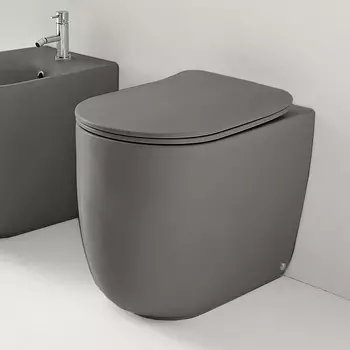 Унитаз приставной Kerasan Nolita 531889 безободковый, ferro matt