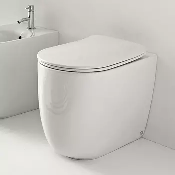 Унитаз приставной Kerasan Nolita 531901 безободковый, белый глянцевый, смыв TORNADO