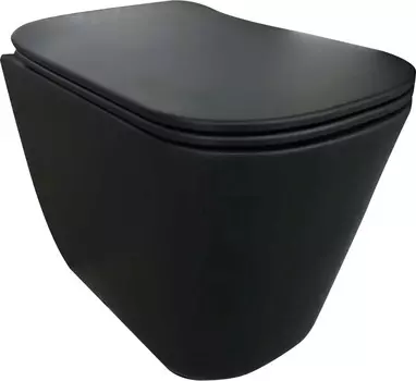 Унитаз приставной Kerasan Tribeca 511831 безободковый, черный матовый