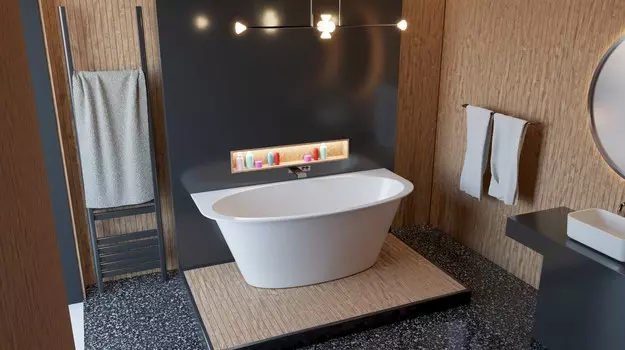 Ванна из искусственного камня ESSE Berkner 180x85 белая