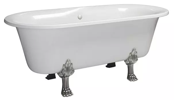 Ванна из искусственного камня Фэма Феррара (ножки хром, слив-перелив хром)