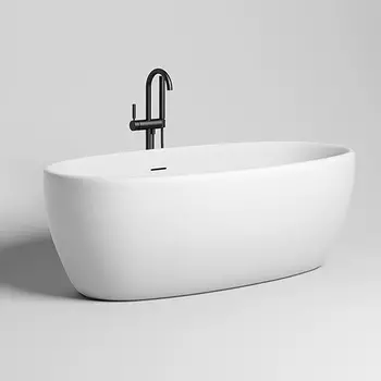 Ванна из искусственного камня Salini Luce 170х85 отдельностоящая, белый матовый S-stone 100121M
