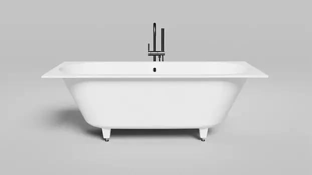 Ванна из искусственного камня Salini Ornella Axis 170x75 с ножками S-Sense, белый глянцевый
