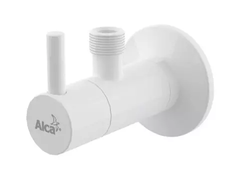 Вентиль AlcaPlast ARV001B угловой 1/2" x 3/8" круглый, белый