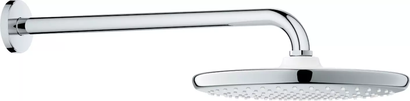 Верхний душ Grohe Tempesta 250 26668000 белый/хром, с кронштейном 380 мм