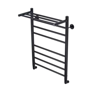 Водяной полотенцесушитель Comfysan Luce W-8 80х50 см, черный матовый, с полкой