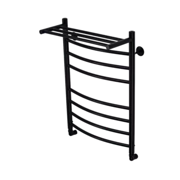 Водяной полотенцесушитель Comfysan Noumi W-8 80х50 см, черный матовый, с полкой