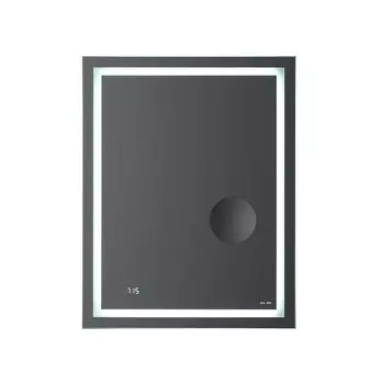 Зеркало Am.Pm Gem 55х70 с контурной LED-подсветкой, часами и косметическим зеркалом