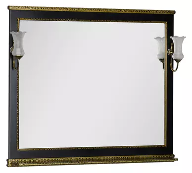 Зеркало Aquanet Валенса 110 черный краколет/золото