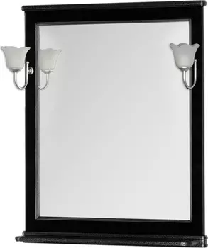 Зеркало Aquanet Валенса 80 черный краколет/серебро (без светильникоыв)