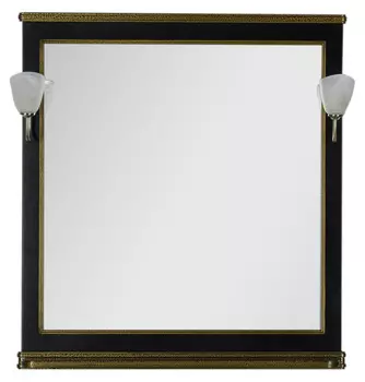 Зеркало Aquanet Валенса 90 черный краколет/золото