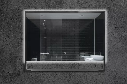 Зеркало Armadi Art Valessi 80 с полочкой, антрацит