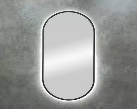 Зеркало Art&Max Bari AM-Bar-700-1200-DS-F с подсветкой, графит